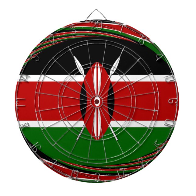 Tabla Dardos Kenya Flag Art - Patriotic & Modern Design (Frente)