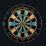 Tabla Dardos Kingfisher Tartan Dart Board<br><div class="desc">Xadrez de design em cores da paleta do kingfisher. Um padrão perfeito. Duas áreas de texto personalizadas no anel externo.</div>