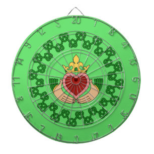 Tabla Dardos Knotwork de Claddagh e Verde