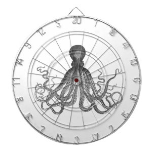 Tabla Dardos Kraken - polvo gigante preto/Cthulu