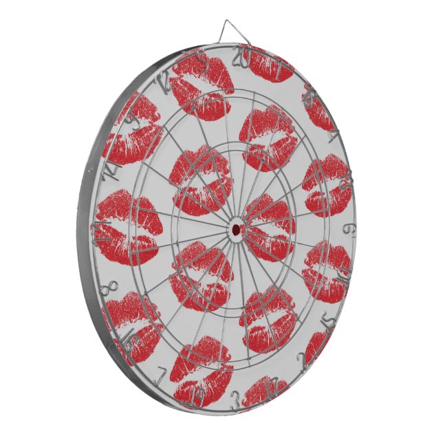 Tabla Dardos Lábios Vermelhos, Padrão De Lábios, Batom Vermelho (Frente Esquerda)