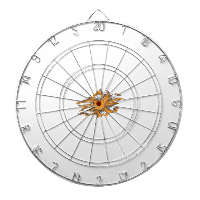 Tabla Dardos Laranja Amarelo, Orangular, decorativo amarelo (Frente)