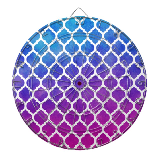 Tabla Dardos Latite marroquina azul-roxa-rosa (Frente)