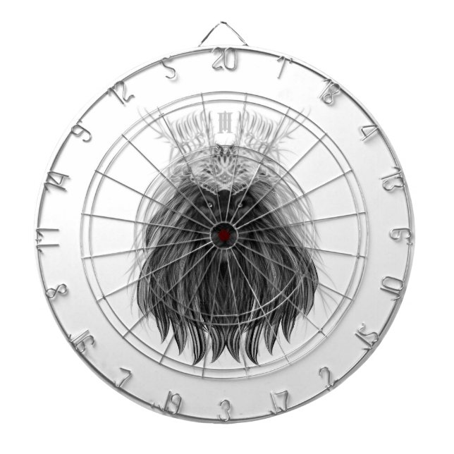 Tabla Dardos Leão Negro com Coroa e Monograma (Frente)