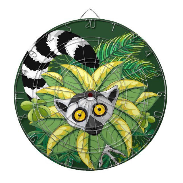 Tabla Dardos Lêmures de Madagascar na Selva Exótica (Frente)