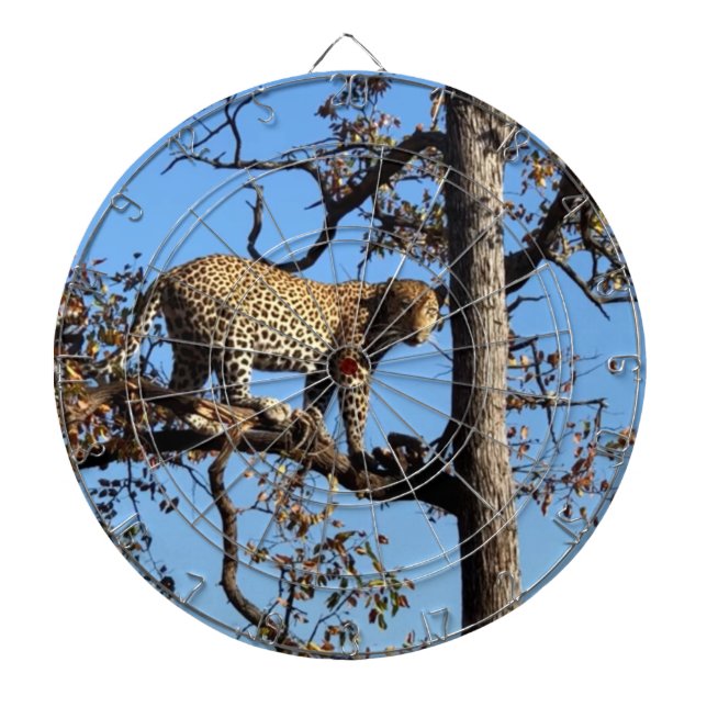 Tabla Dardos Leopardo em árvore na África (Frente)
