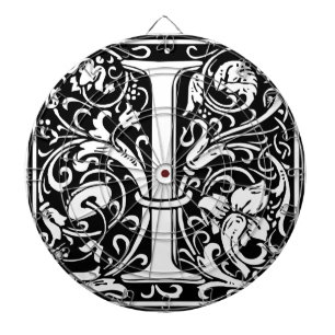 Tabla Dardos Letra I Monograma Medieval Art Nouveau