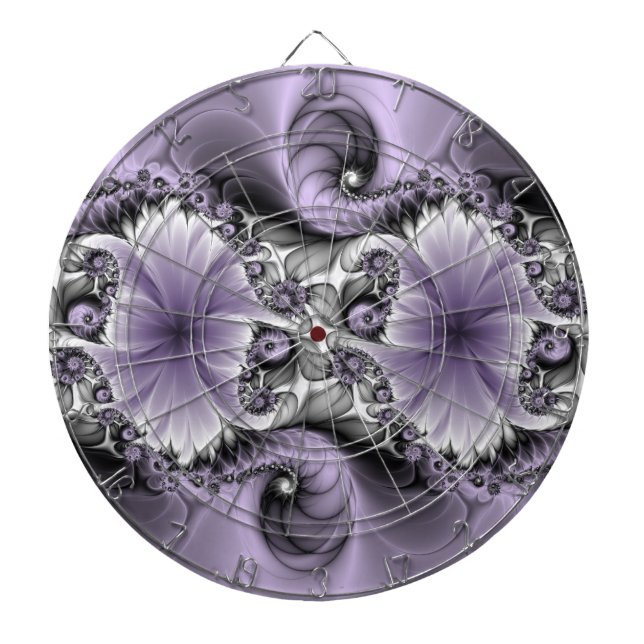 Tabla Dardos Lilac Illusion Abstrato Floral Fractal Art Fantasy (Frente)