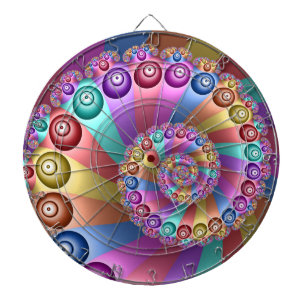 Tabla Dardos Linda Arco-Íris Colores Abstrato de Arte Fractal