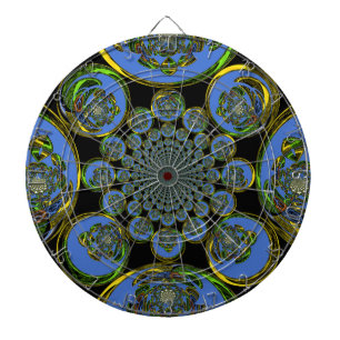 Tabla Dardos Linda e legal arte azul-clara caleidoscópica