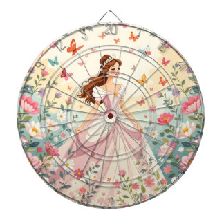 Tabla Dardos Linda princesa com borboletas