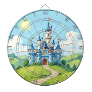 Tabla Dardos Lindo castelo azul e branco