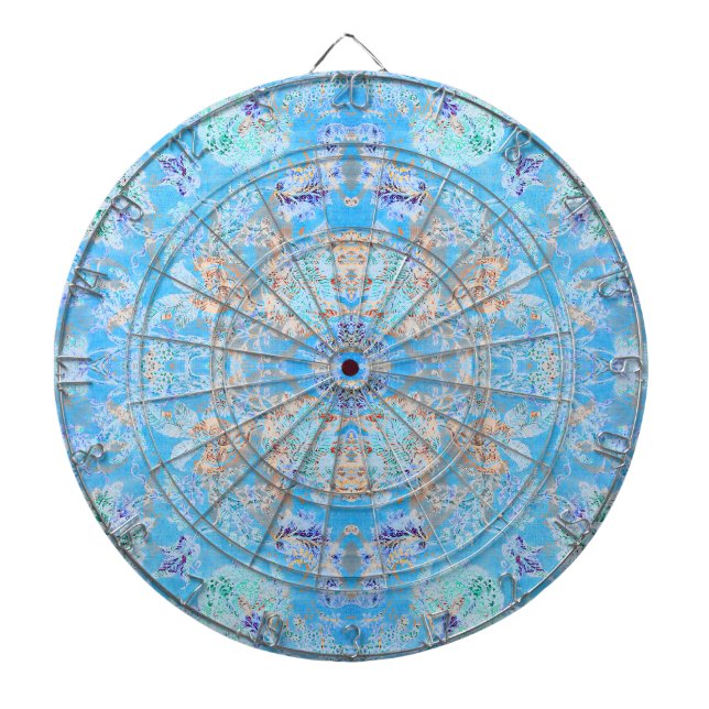 Tabla Dardos Lindo lenço floral pastel azul (Frente)