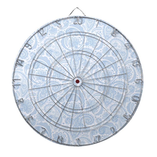 Tabla Dardos Lindo padrão paisley azul branco (Frente)
