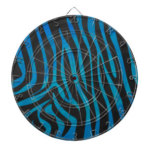 Tabla Dardos Listras de Zebra Azul e Preto