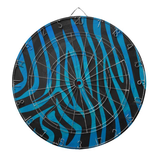 Tabla Dardos Listras de Zebra Azul e Preto (Frente)