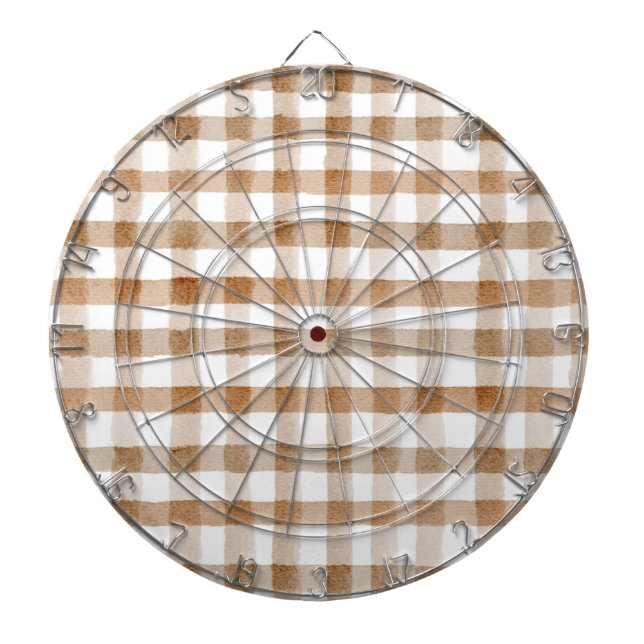 Tabla Dardos Listras Marrons Creme Xadrez Bege (Frente)