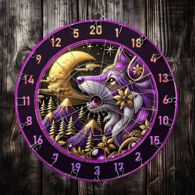 Tabla Dardos Lobo Místico Howling na Lua Cheia (Criador carregado)