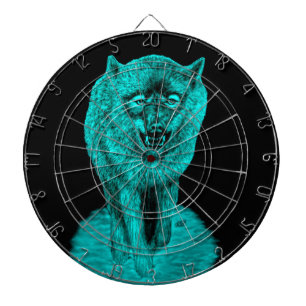 Tabla Dardos Lobo Negro Zangado na Noite