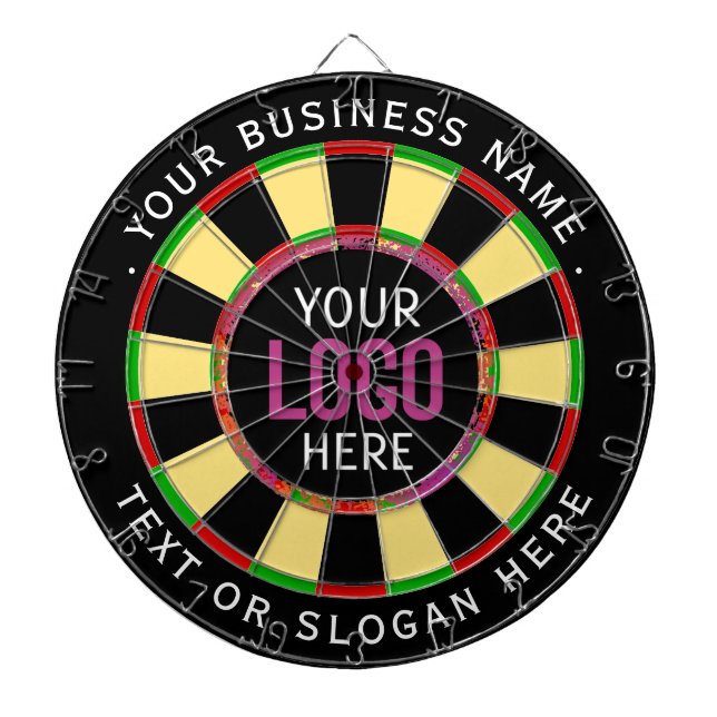 Tabla Dardos Logo & Texto Personalizado Empresa Comercial  (Frente)