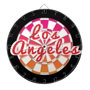 Tabla Dardos Los Angele Vermelho texto cor-de-rosa preto e bran