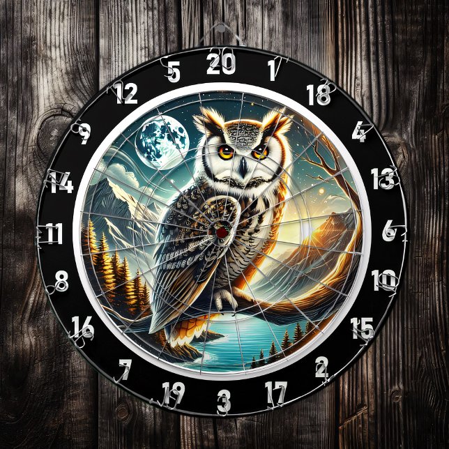 Tabla Dardos Lunar Sentinel Owl Dartboard Design (Criador carregado)