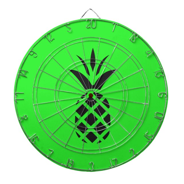 Tabla Dardos Maçã de pinheiro preto em verde (Frente)