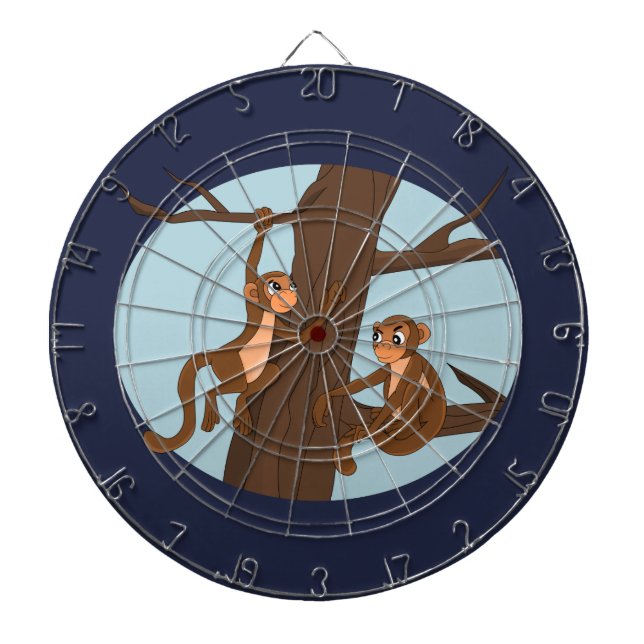 Tabla Dardos Macacos subindo no prato da árvore (Frente)