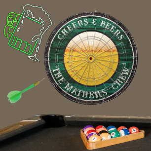 Tabla Dardos Madeira russa verde aplaude derrame de cerveja Beb