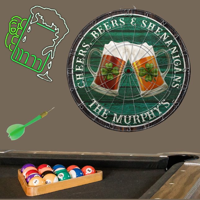 Tabla Dardos Madeira Verde-Rústica Anima Cervejas Shenanigans (Criador carregado)