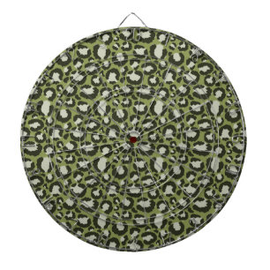 Tabla Dardos Manchas de leopardo Glamourosas em Verde Musgo Est