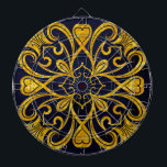 Tabla Dardos Mandala<br><div class="desc">mandala, blue, gold, zen, meditation, wedding, chakra, wedding, flower , pattern indian, baroque</div>