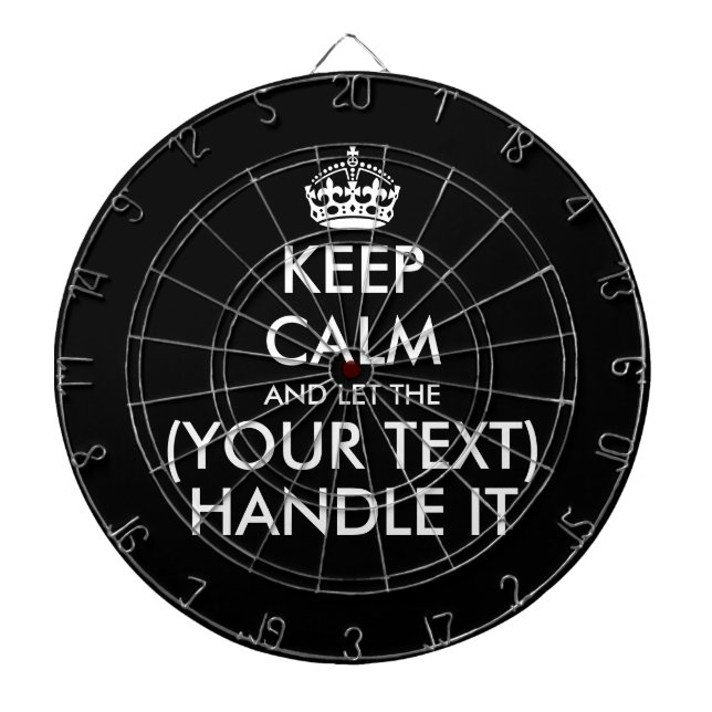 Tabla Dardos Mantenha a calma e deixe (texto personalizado) lid (Frente)