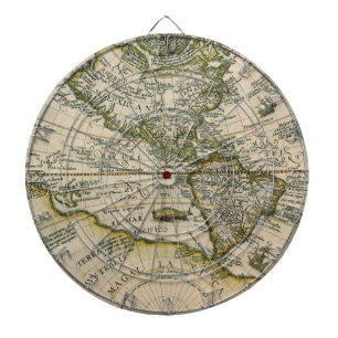 Tabla Dardos Mapa Antigo, 1596, America Sive Novus Orbis