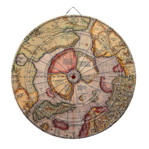Tabla Dardos Mapa Antigo do Pólo Norte por Mercator