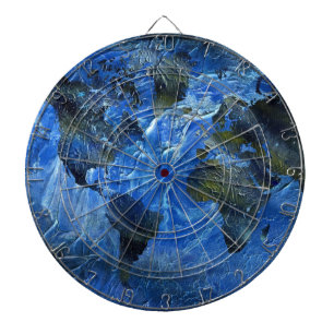 Tabla Dardos Mapa do mundo azul de Swirly Arylic