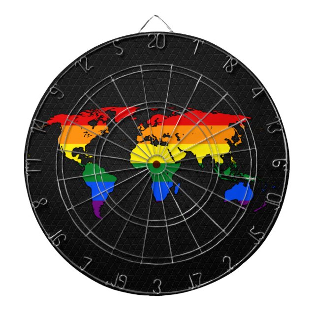 Tabla Dardos Mapa do mundo do orgulho LGBT (Frente)