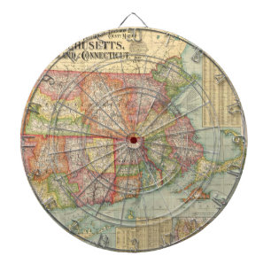 Tabla Dardos Mapa do vintage de Nova Inglaterra Estado (1900)