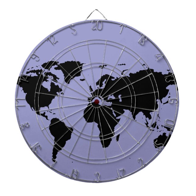 Tabla Dardos mapa gráfico preto mundial (Frente)