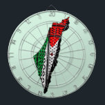 Tabla Dardos Mapa Palestino que Bandeira e Padrão Keffiyeg<br><div class="desc">Mapa Palestino que Sinaliza e Keffiyeh, símbolo de Design da resistência e liberdade. Avançando para os anos 60 e a ascensão do movimento de resistência palestino, o proeminente político palestino, Yasser Arafat, solidificou ainda mais este significado por trás do keffiyeh. O keffiyeh tornou-se a marca pessoal de Arafat enquanto o...</div>
