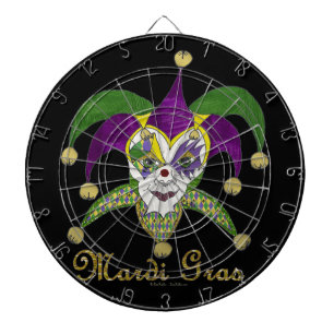 Tabla Dardos Mardi Gras Jesters Mask colorido