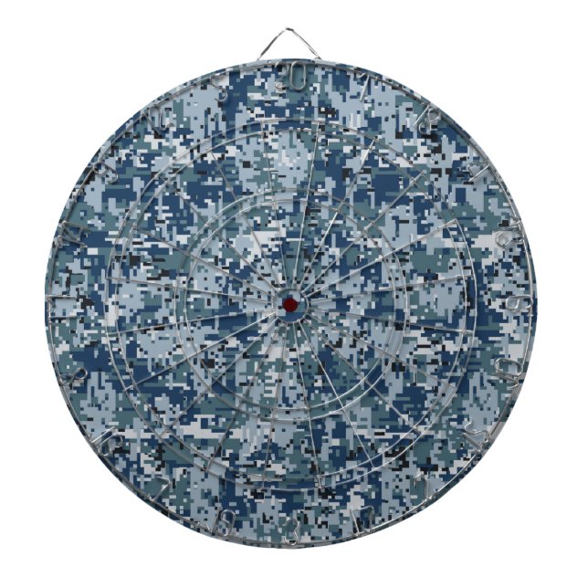 Tabla Dardos Marinho Azul, Pixels Digital Decor de Camouflagem (Frente)