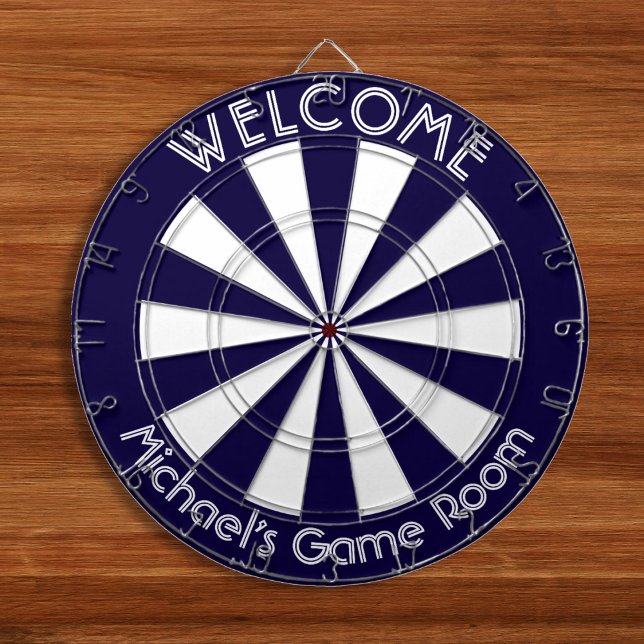 Tabla Dardos Marinho Blue White Man Cave Pub Game Night Dorm Ro (Navy Blue White Man Cave Pub Game Night Dorm Room Dart Board)