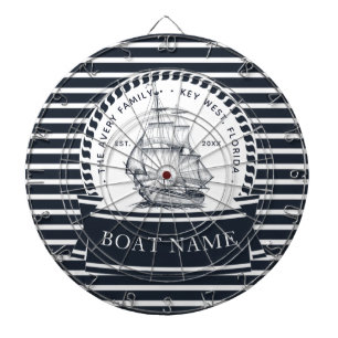Tabla Dardos Marinho Náutico Moderno, Azul Personalizado
