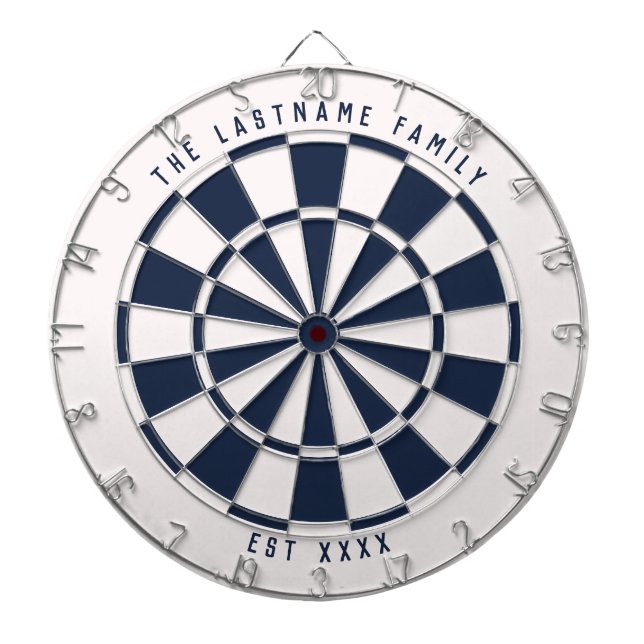 Tabla Dardos Marinho náutico personalizado azul e branco (Frente)