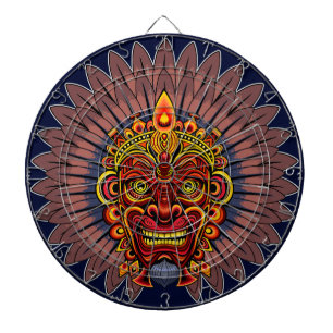 Tabla Dardos Máscara Ritual do Rei Guerreiro Tribal