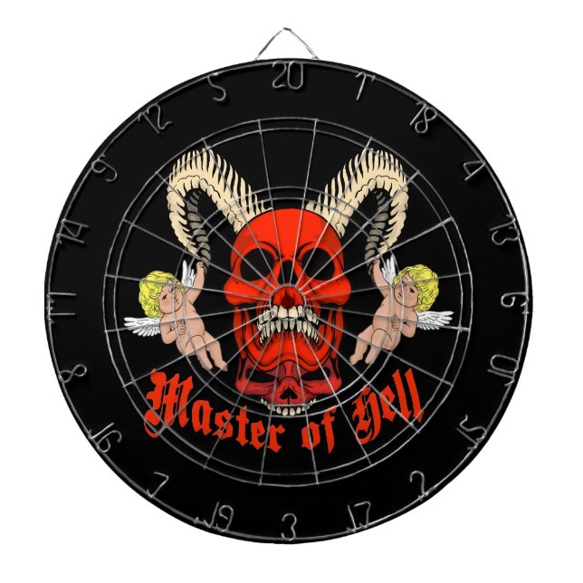 Tabla Dardos Master of Hell Gothic Skull and Cherubs Design (Frente)