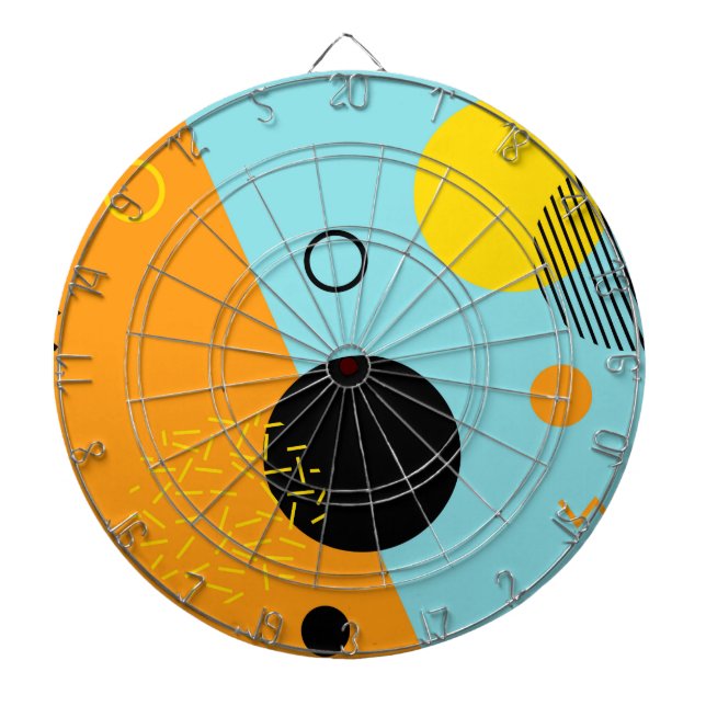 Tabla Dardos Memphis, hipster, arte na moda, legal da (Frente)
