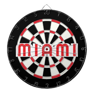 Tabla Dardos MIAMI Simples Vermelho Branco Preto Preto Moderno