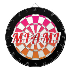 Tabla Dardos MIAMI Vermelho texto cor-de-rosa preto e branco
